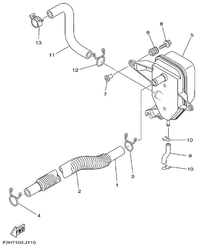Yamaha VX18002011(2) BREATHER OIL parts diagram